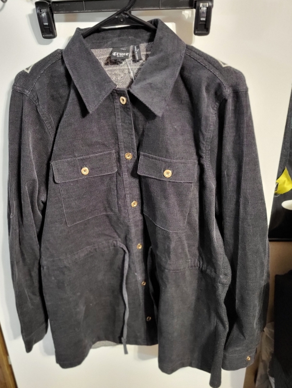 NEW Cruel Denim Women’s Black Corduroy Button Shacket SZ L